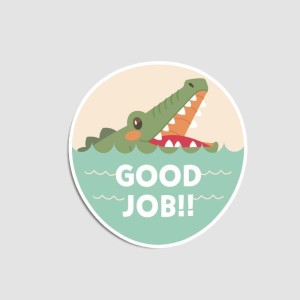 Good Job Timsah Tasarımlı Araba Sticker
