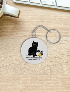Yaramaz Kara Kedi Tasarımlı Açacaklı Anahtarlık