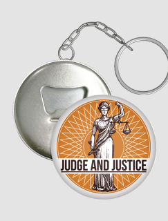 Judge and Justice Yazılı Anahtarlık
