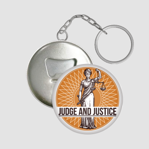 Judge and Justice Yazılı Anahtarlık