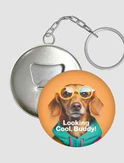 Looking Cool Buddy Yazılı Cool Köpek Tasarımlı Anahtarlık