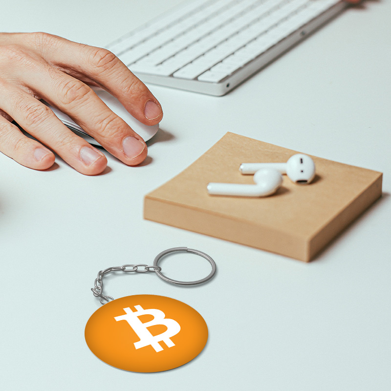 Kripto Para Sembolleri Bitcoin Tasarımlı Anahtarlık