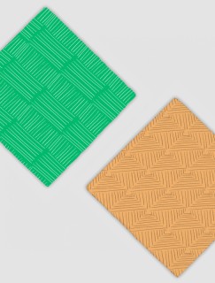 Renkli Kaplama Desenler Tasarımlı 4lü Doğal Taş Bardak Altlığı Seti