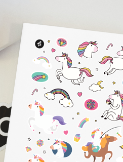 Unicorn Tasarımlı A4 60'lı Çocuk Sticker Seti