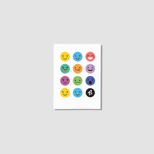 Sevimli Emojiler Tasarımlı A4 Kağıt 11'li Sticker Seti