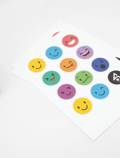 Sevimli Emojiler Tasarımlı A4 Kağıt 11'li Sticker Seti