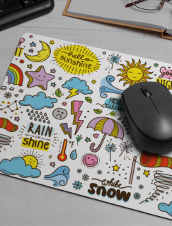 Neşeli Hava Durumu İkonları Tasarımlı Mousepad