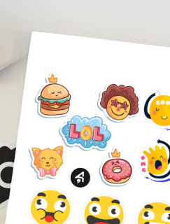 Emojiler Temalı A4 Kağıt 22'li Yetişkin Sticker Seti