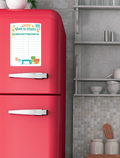 Okul Gereçleri Tasarımlı Ders Programı Buzdolabı Magneti