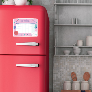 Okula Dönüş Pembe Renkli Ders Programı Buzdolabı Magneti