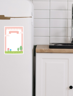 Pembeli Bahçe Tasarımlı Notluklu Buzdolabı Magneti
