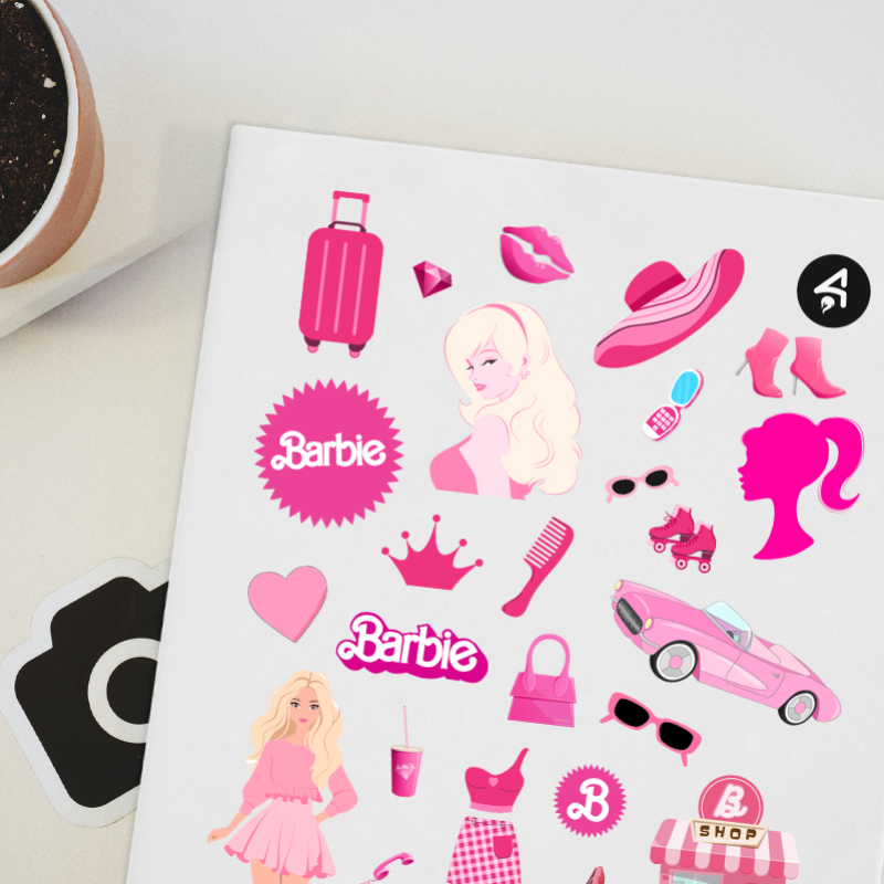 Prensesler Evreninde Eğlence Tasarımlı A4 Kağıt 25'li Çocuk Sticker Seti