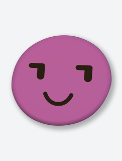 Kur Yapan Mor Emoji Tasarımlı İğneli Rozet