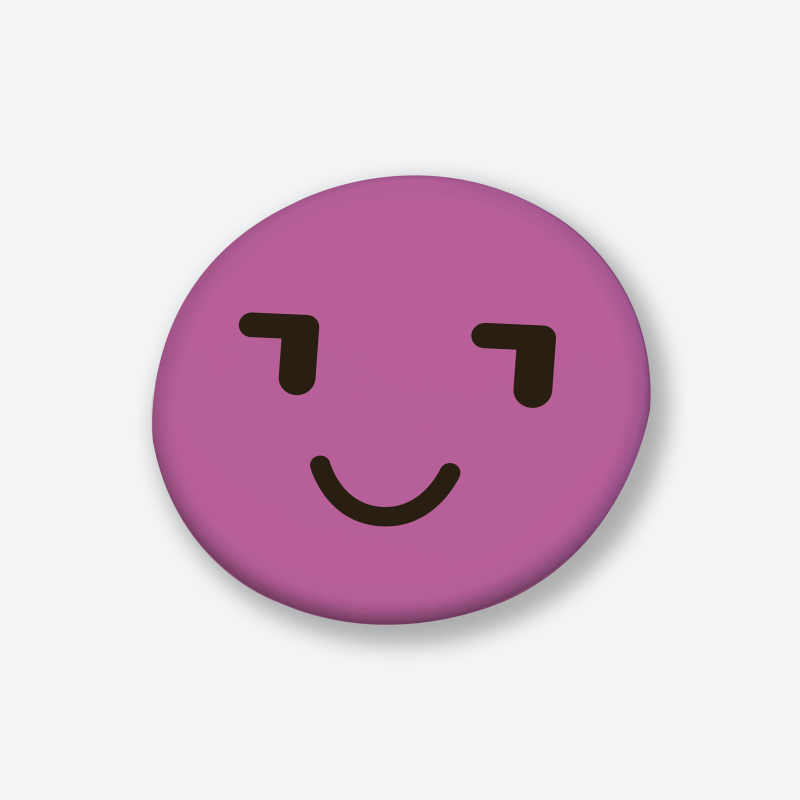Kur Yapan Mor Emoji Tasarımlı İğneli Rozet