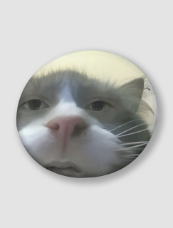 Meraklı Kedi Adam Caps Tasarımlı İğneli Rozet
