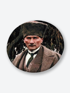 Atatürk'ün Portresi Baskılı 44MM İğneli Rozet