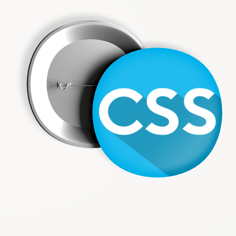 CSS Yazılım Dili Temalı İğneli Rozet
