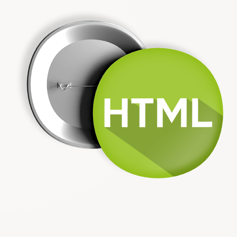 HTML Yazılım Dili Tasarımlı İğneli Rozet