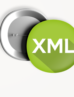 XML Yazılım Dili Tasarımlı İğneli Rozet