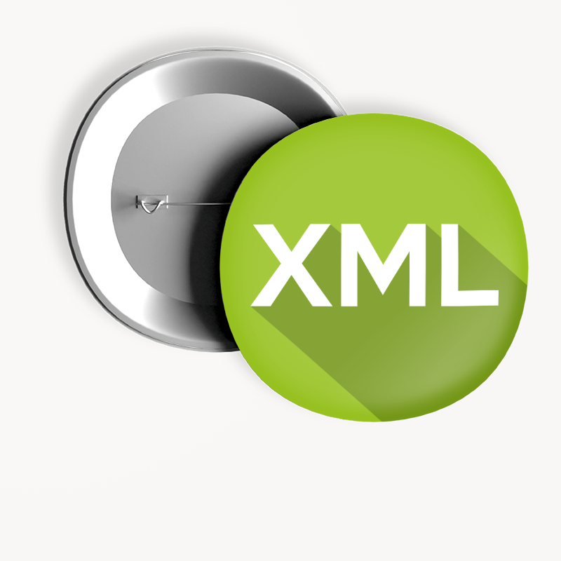 XML Yazılım Dili Tasarımlı İğneli Rozet