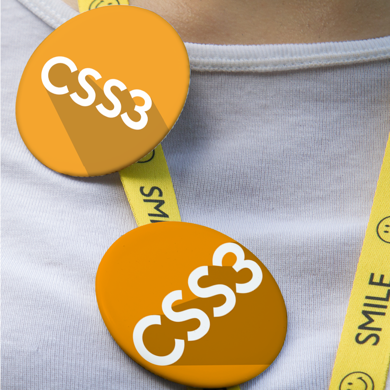 CSS3 Yazılım Dili Tasarımlı İğneli Rozet