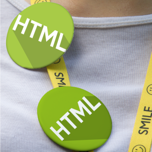 HTML Yazılım Dili Tasarımlı İğneli Rozet