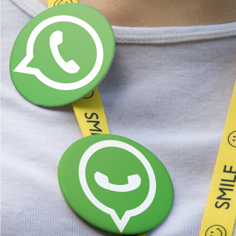 WhatsApp  Logosu Tasarımlı İğneli Rozet