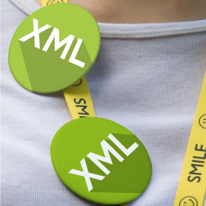 XML Yazılım Dili Tasarımlı İğneli Rozet