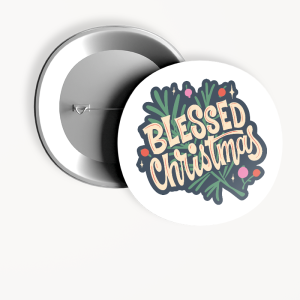 Blessed Christmas Yazılı 44MM İğneli Rozet