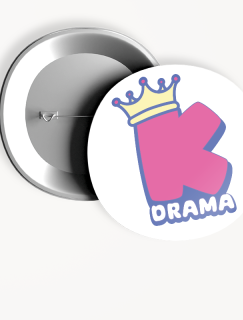 K-Drama Yazılı 44MM İğneli Rozet
