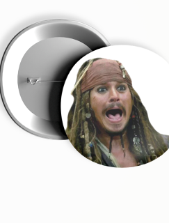 Karayip Korsanları Jack Sparrow Tasarımlı 44MM İğneli Rozet
