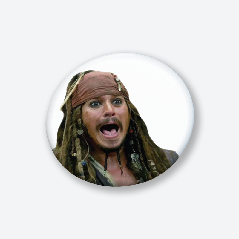 Karayip Korsanları Jack Sparrow Tasarımlı 44MM İğneli Rozet