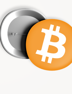 Kripto Para Sembolleri Bitcoin Tasarımlı 44MM İğneli Rozet