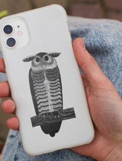 Horned owl (Hoornuil) (1915) Samuel Jessurun de Mesquita Tasarımlı Beyaz iPhone 11 Pro Max Telefon Kılıfı