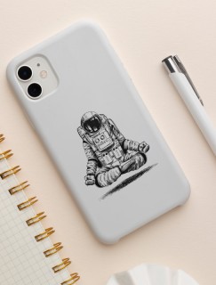 Yoga Yapan Astronot Tasarımlı iPhone 11 Pro Max Telefon Kılıfı