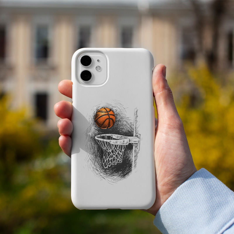 Basketbol Topu ve Pota Tasarımlı iPhone 11 Pro Max Telefon Kılıfı