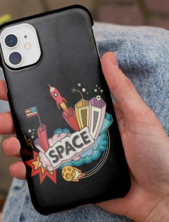 Uzaya Yolculuk Temalı iPhone 11 Pro Max Telefon Kılıfı