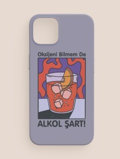 Alkol Şart Yazılı iPhone 12 Pro Telefon Kılıfı