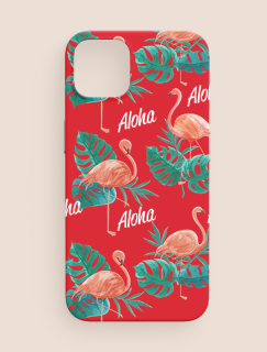 Aloha Flamingo Tasarımlı iPhone 13 Telefon Kılıfı