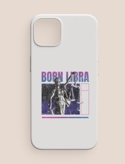 Born Libra Yazılı Terazi Burcu iPhone 12 Pro Max Telefon Kılıfı