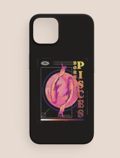 Born Pisces Yazılı Balık Burcu iPhone 13 Telefon Kılıfı