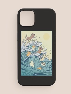 Denizdeki Köpekler Tasarımlı iPhone 12 Telefon Kılıfı