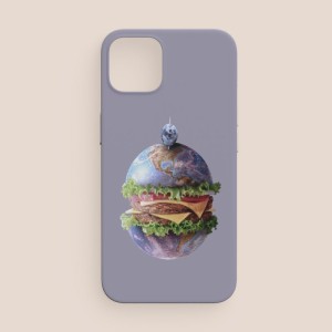 Earth Hamburger Tasarımlı iPhone 12 Pro Max Telefon Kılıfı