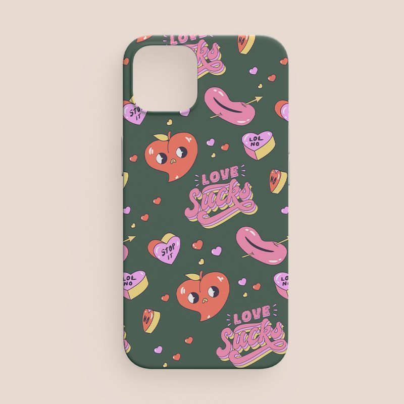 Love Sucks Yazılı Emoji Tasarımlı iPhone 12 Pro Max Telefon Kılıfı