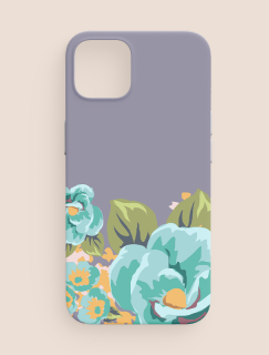 Mavi Çiçekler Tasarımlı iPhone 12 Pro Telefon Kılıfı