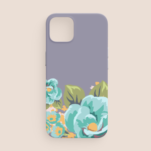 Mavi Çiçekler Tasarımlı iPhone 13 Telefon Kılıfı
