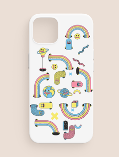 Renkli Solucanlar Tasarımlı iPhone 11 Telefon Kılıfı
