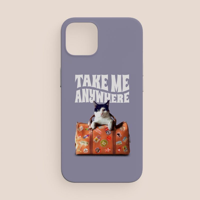 Take Me Anywhere Yazılı iPhone 12 Telefon Kılıfı