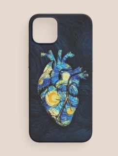 Van Gogh Olağanüstü Bir Gece Kalp Tasarımlı iPhone 11 Pro Max Telefon Kılıfı