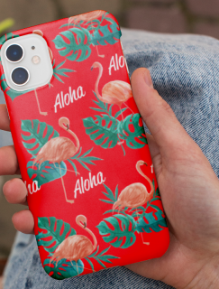 Aloha Flamingo Tasarımlı iPhone 13 Telefon Kılıfı